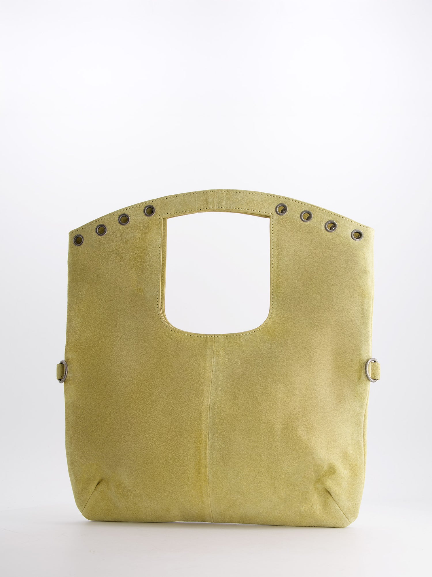Bolso De Piel Serraje Amarillo Con Asa Extraíble -Tini
