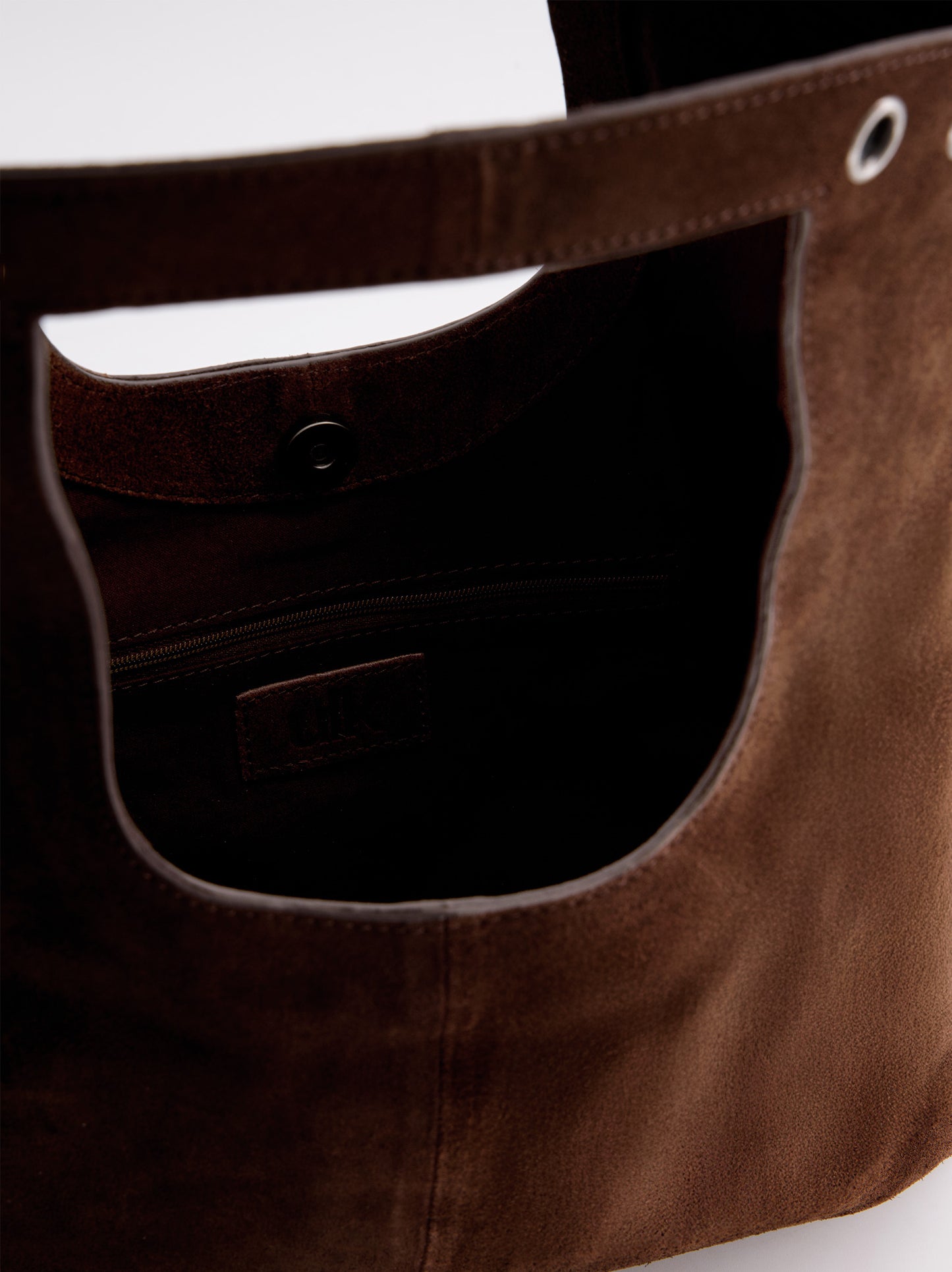Bolso De Piel Serraje Marrón Con Asa Extraíble -Tini
