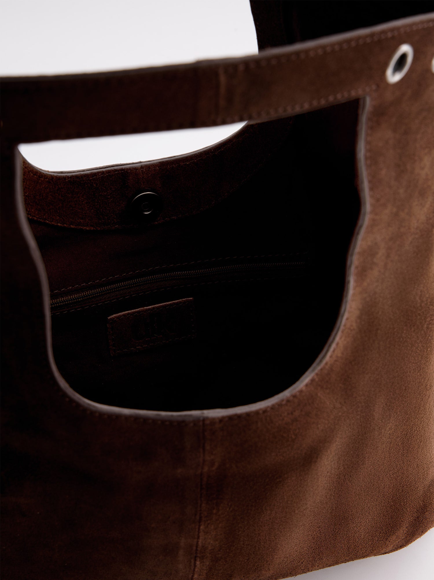 Bolso De Piel Serraje Marrón Con Asa Extraíble -Tini