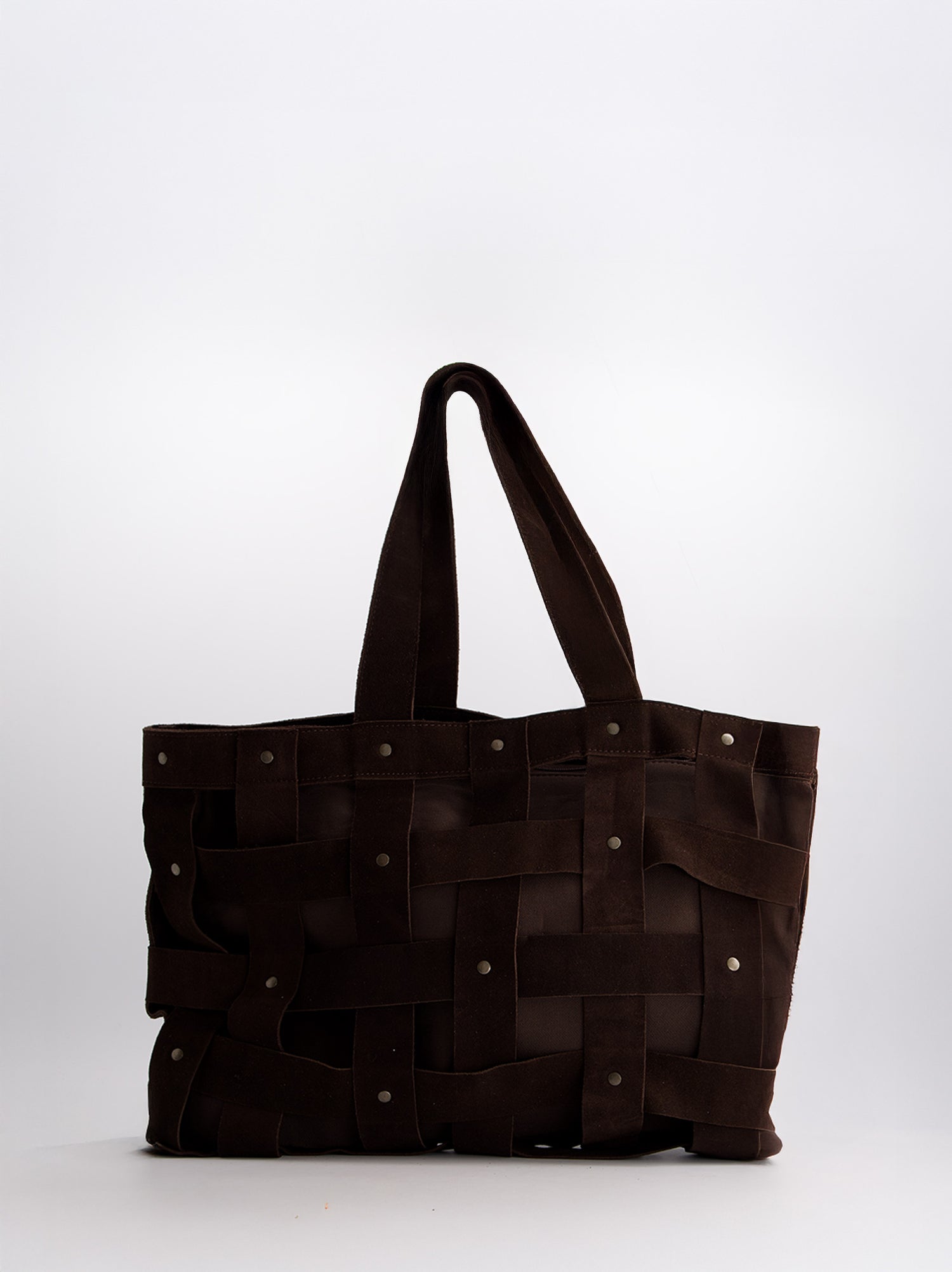 Bolso Shopper Trenzado Marrón - Bruna