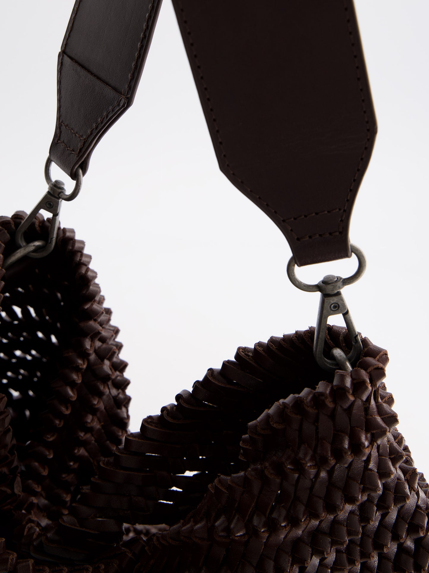 Bolso Trenzado De Piel Marrón - Franca