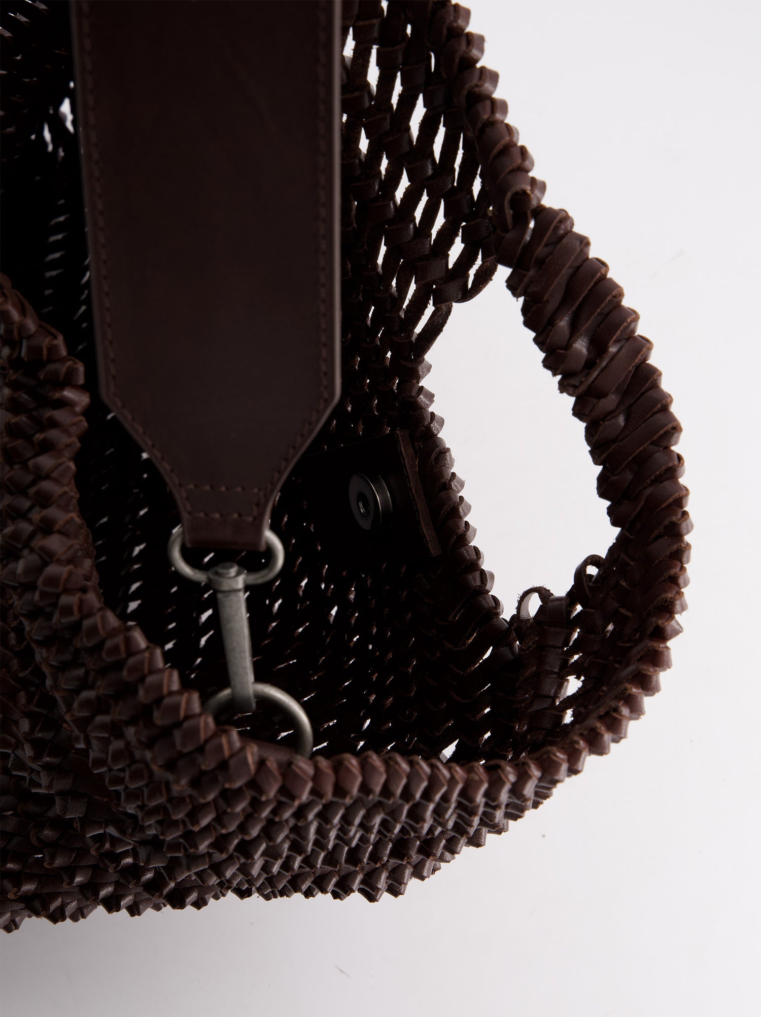 Bolso Trenzado De Piel Marrón - Franca