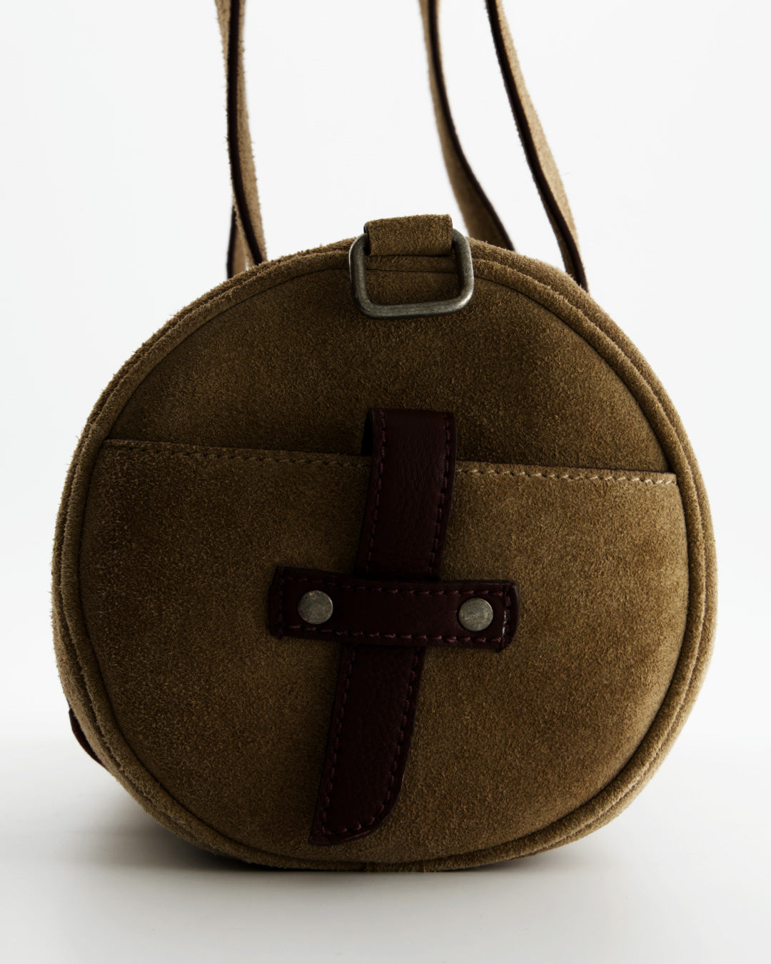 Bolso bowling de ante beige - Paquita