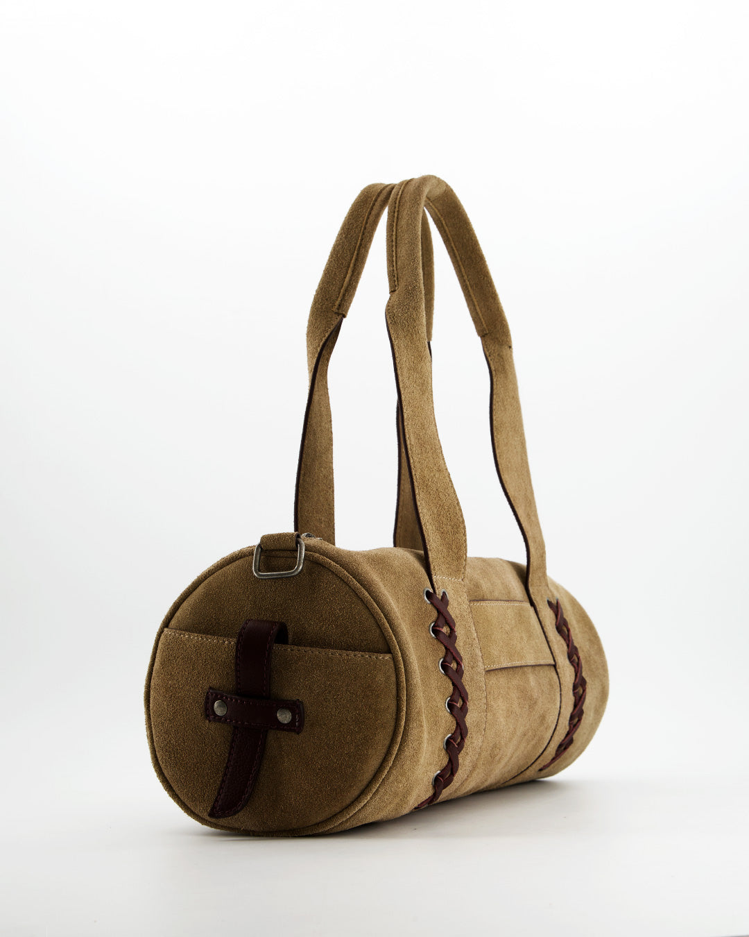 Bolso bowling de ante beige - Paquita