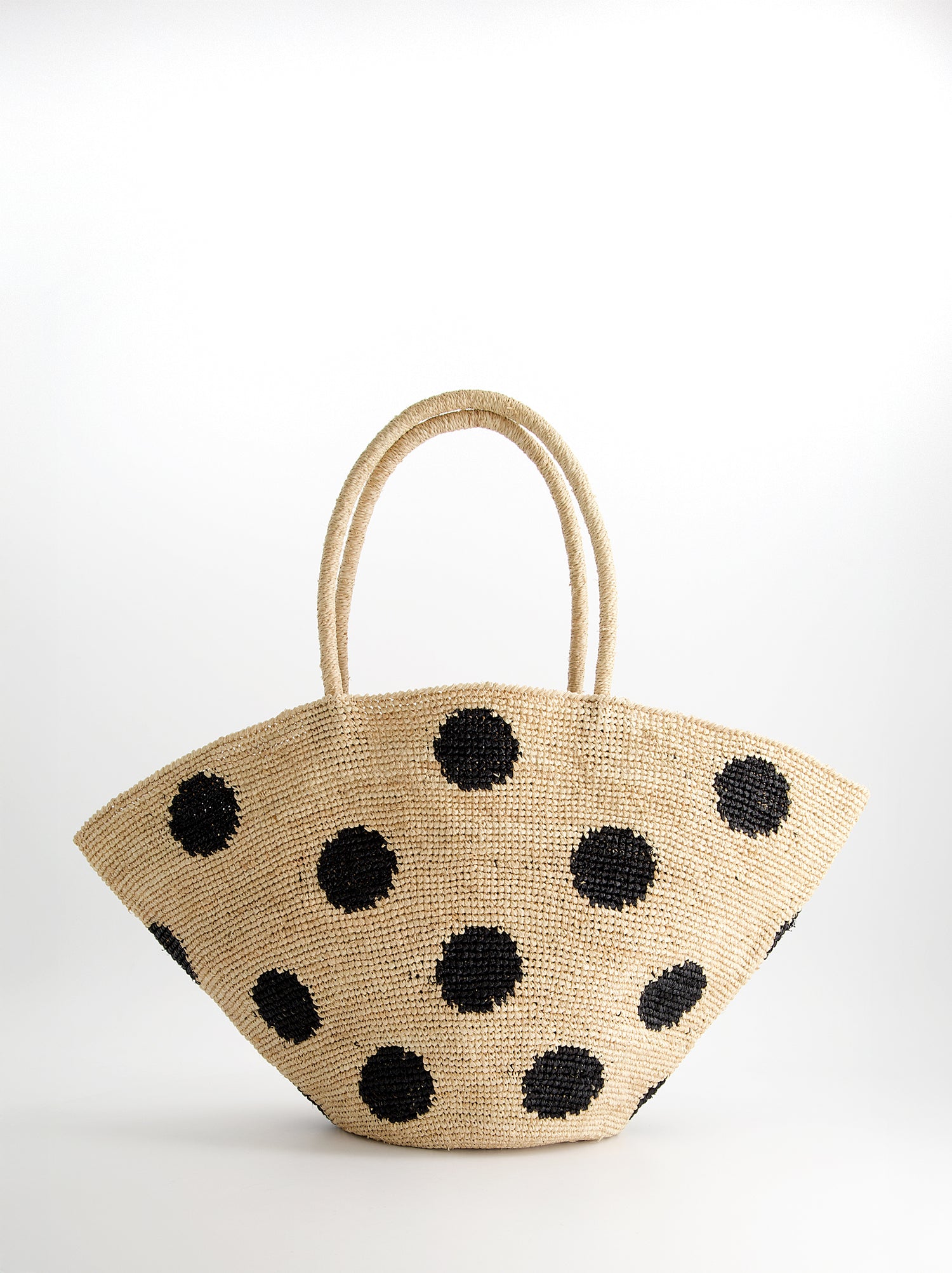 Bolso capazo trenzado con lunares - Loop