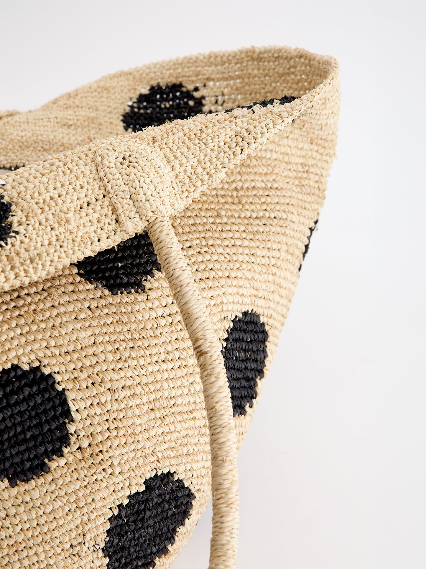Bolso capazo trenzado con lunares - Loop
