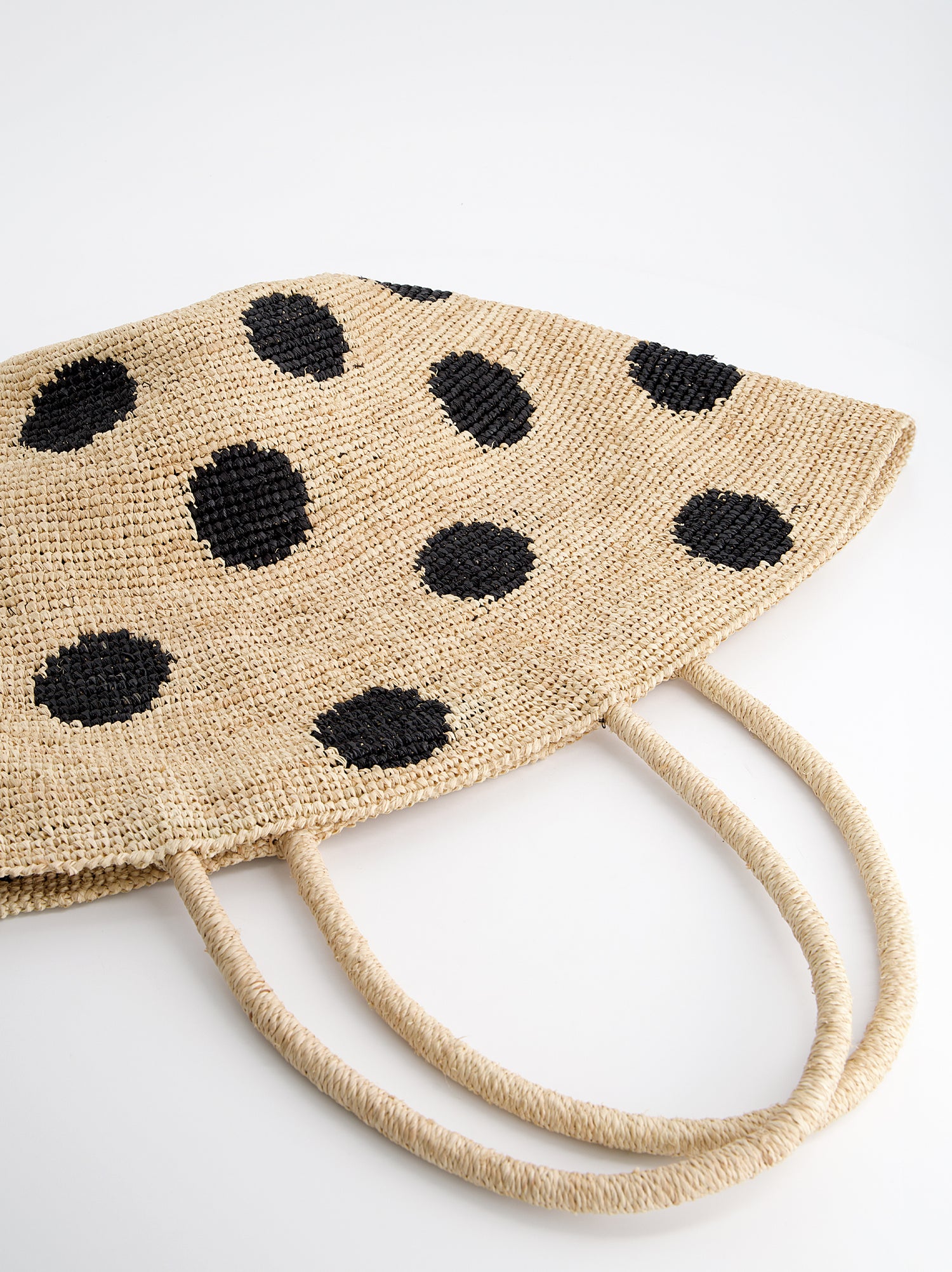 Bolso capazo trenzado con lunares - Loop