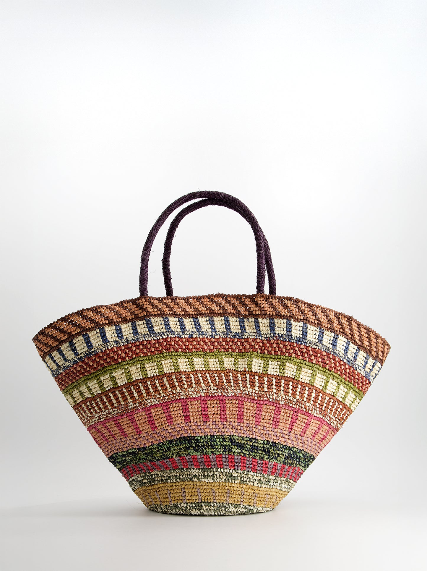 Bolso capazo trenzado franjas étnicas - Loop