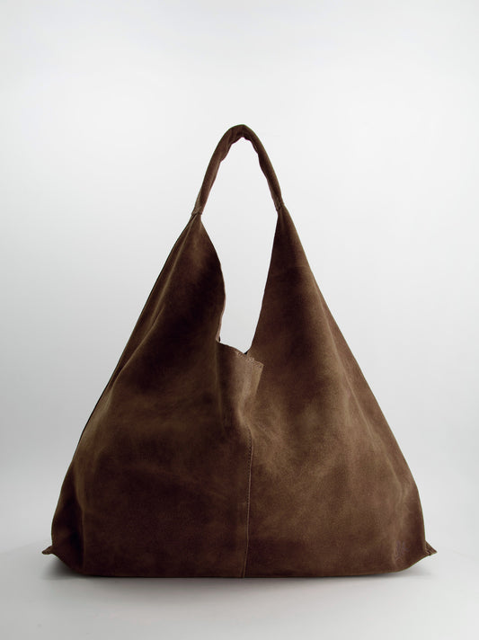 Bolso hobo de piel marrón - Fede Maxi