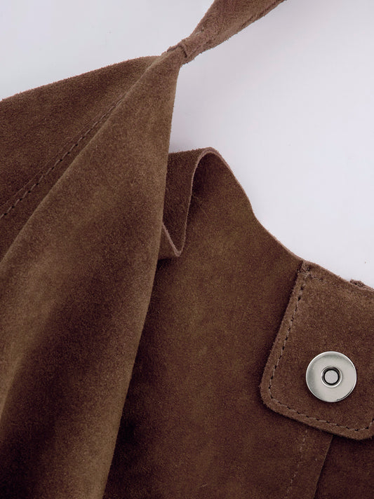 Bolso hobo de piel marrón - Fede Maxi