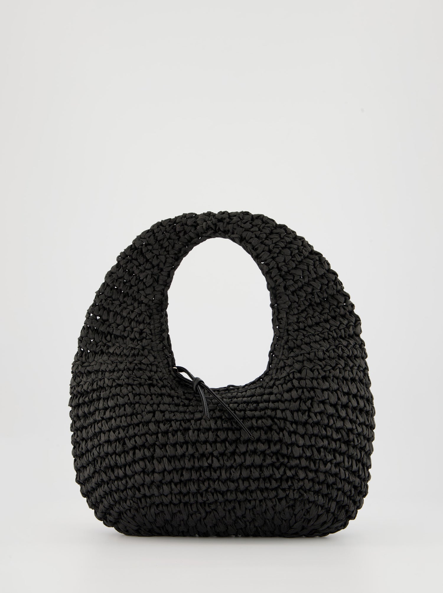 Bolso hobo de rafia negro - Korina