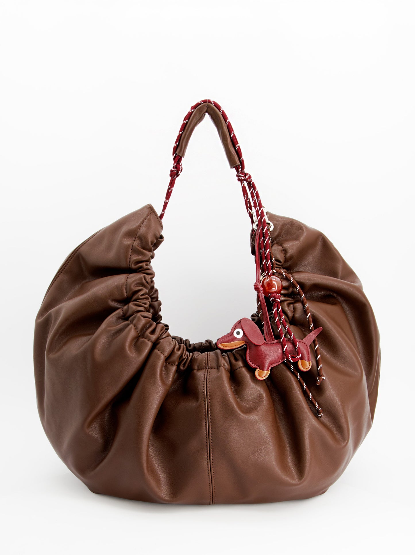 Bolso marrón fruncido efecto piel - ULK Bolor