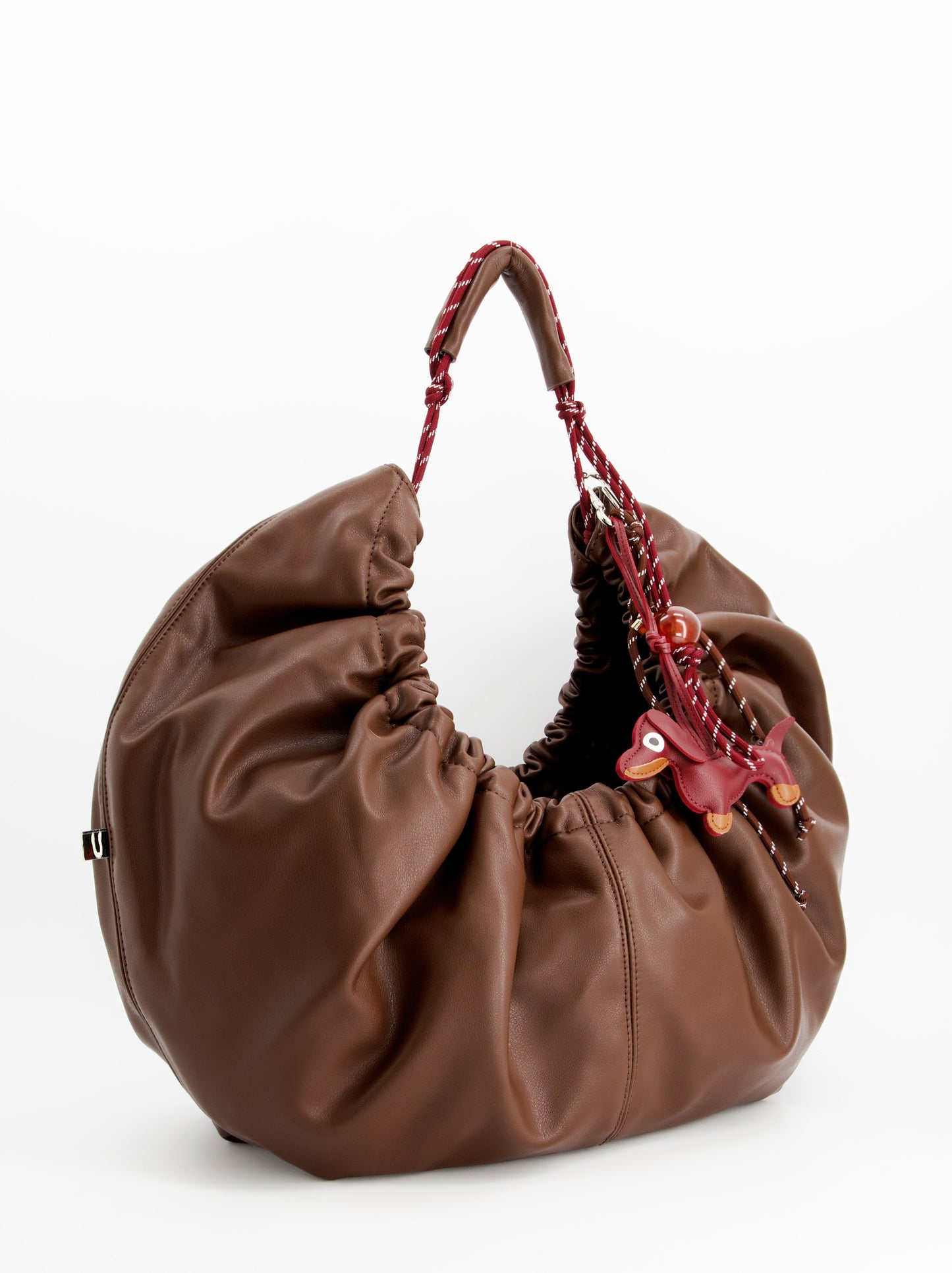 Bolso marrón fruncido efecto piel - ULK Bolor