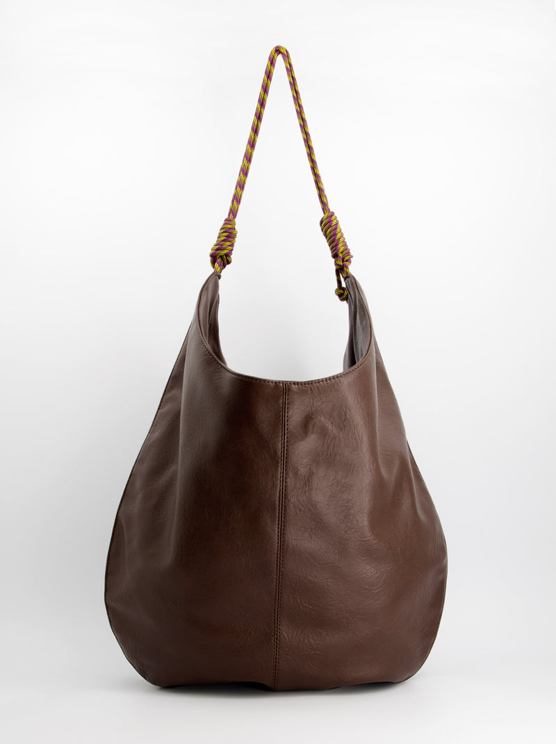 Bolso marrón hobo efecto piel - ULK Oluv