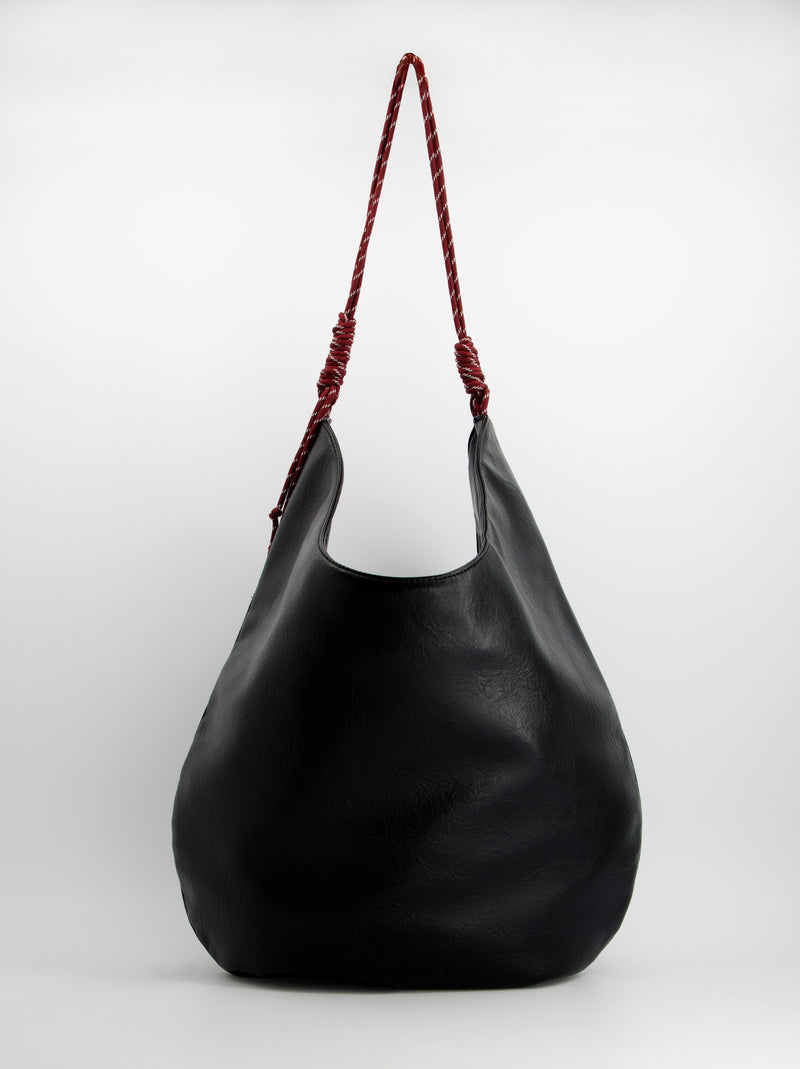 Bolso negro hobo efecto piel - ULK Oluv