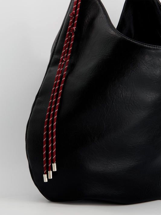 Bolso negro hobo efecto piel - ULK Oluv