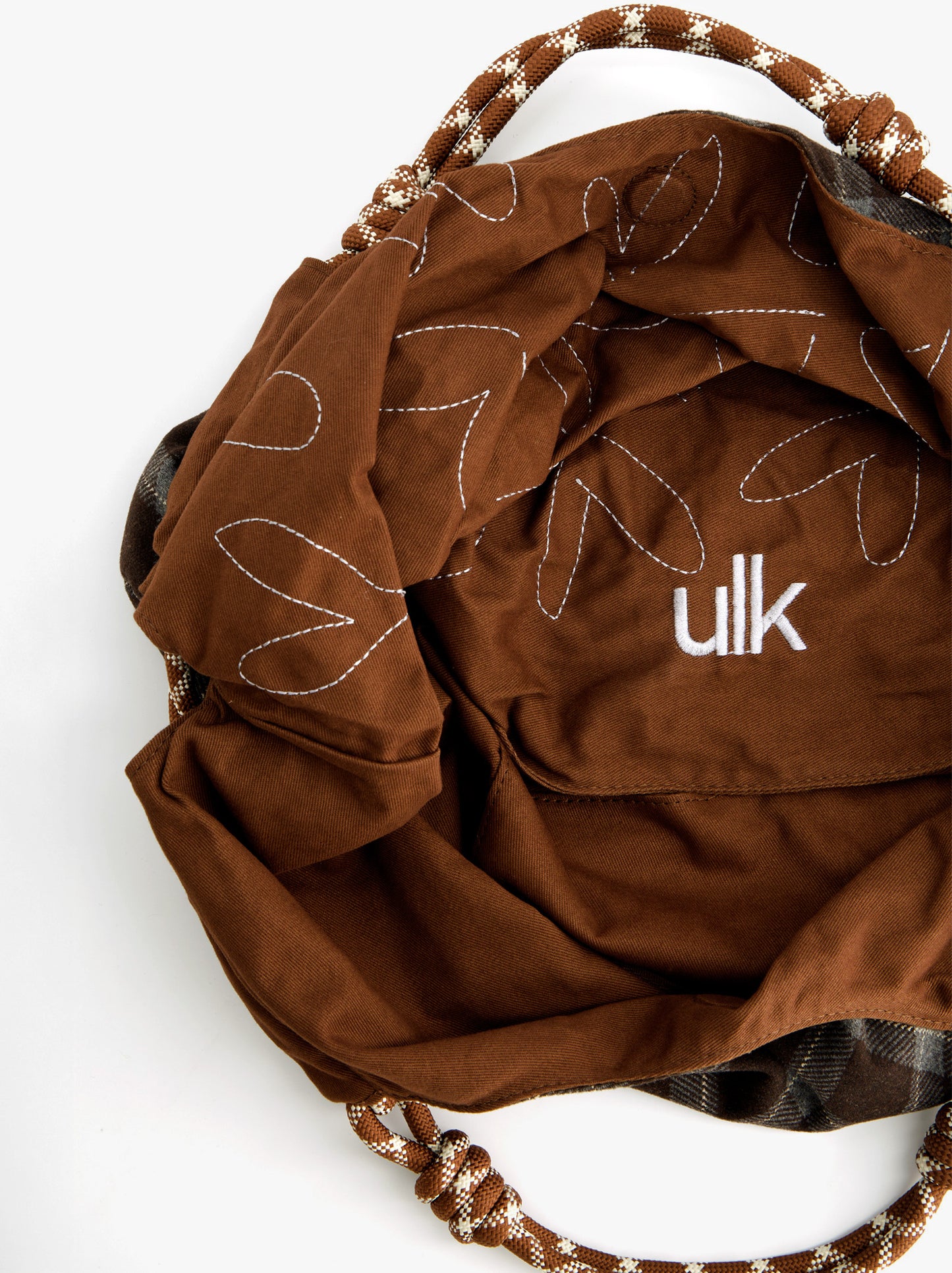 Bolso tote a cuadros con charms - ULK Rever