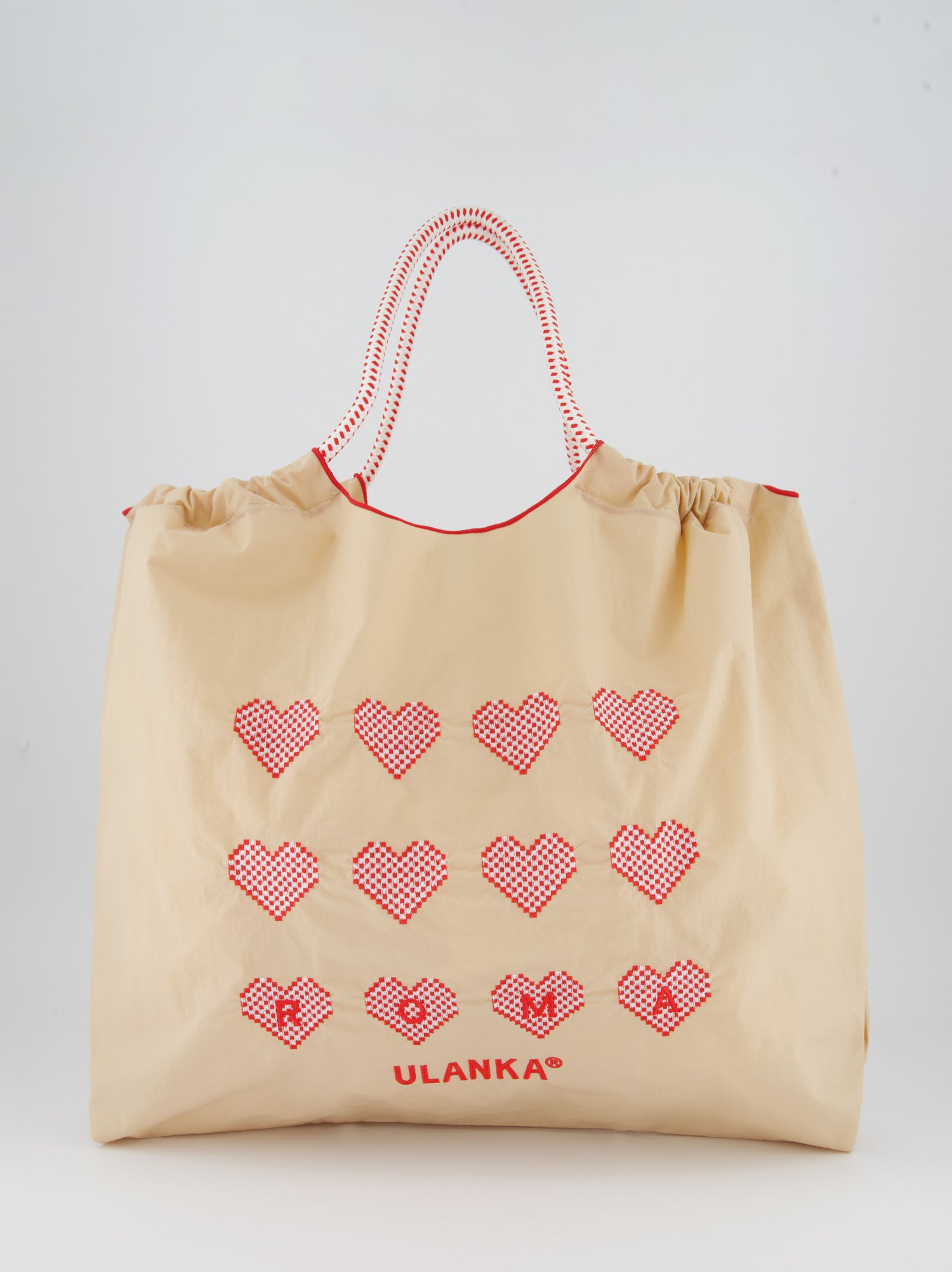 Bolso tote de nylon bordado con charms - Matty