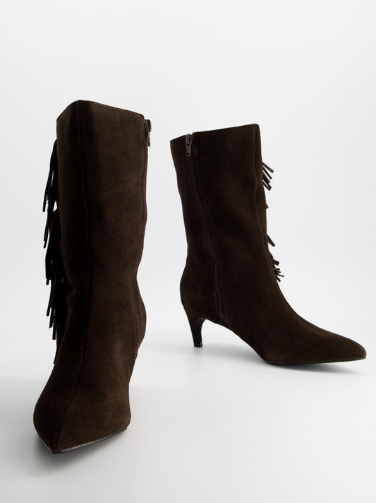 Suede ankle boots with kitten heel - ULK Duffy