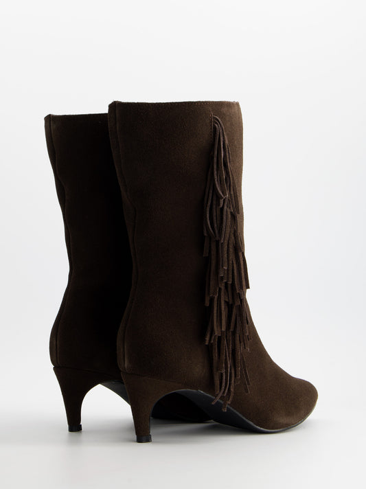 Suede ankle boots with kitten heel - ULK Duffy