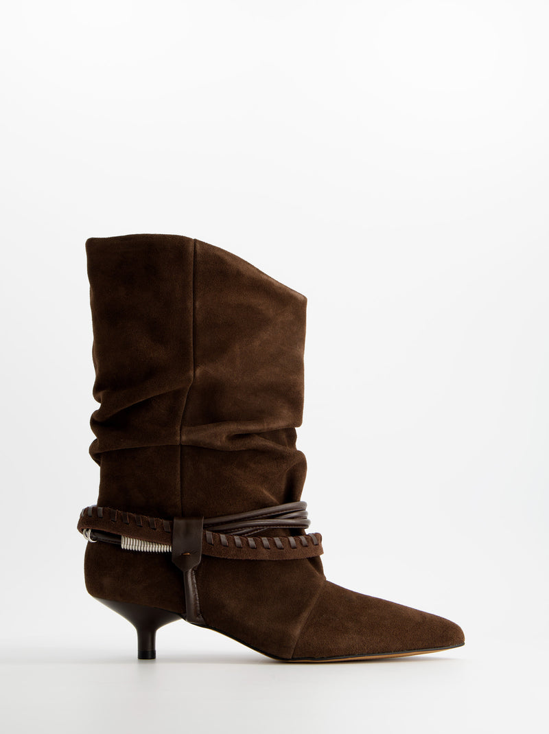 Suede ankle boots with kitten heel - ULK Irving