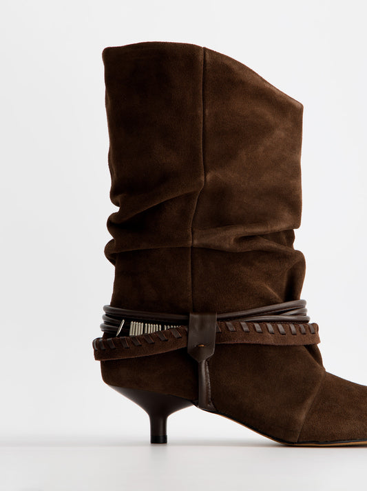 Suede ankle boots with kitten heel - ULK Irving