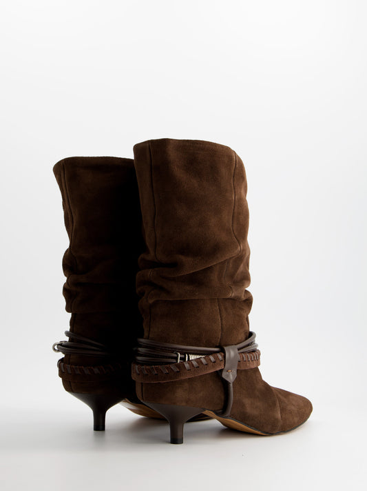 Suede ankle boots with kitten heel - ULK Irving