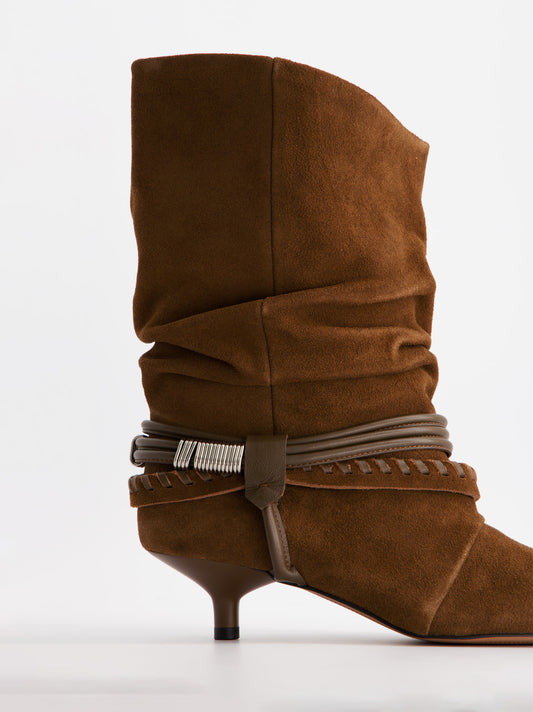 Suede ankle boots with kitten heel - ULK Irving