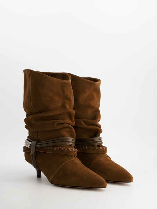 Suede ankle boots with kitten heel - ULK Irving