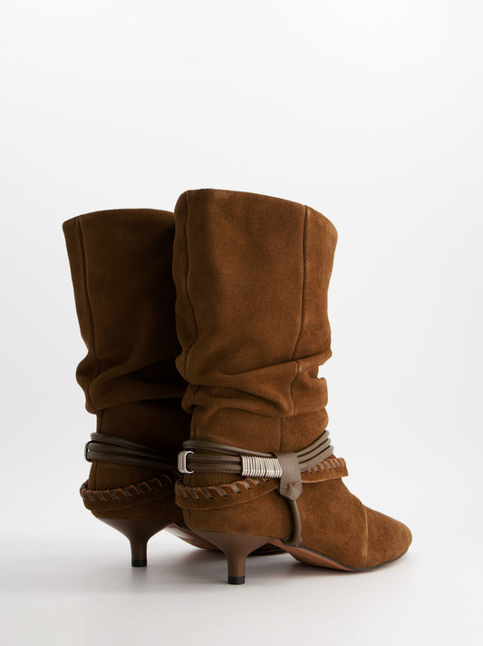 Suede ankle boots with kitten heel - ULK Irving