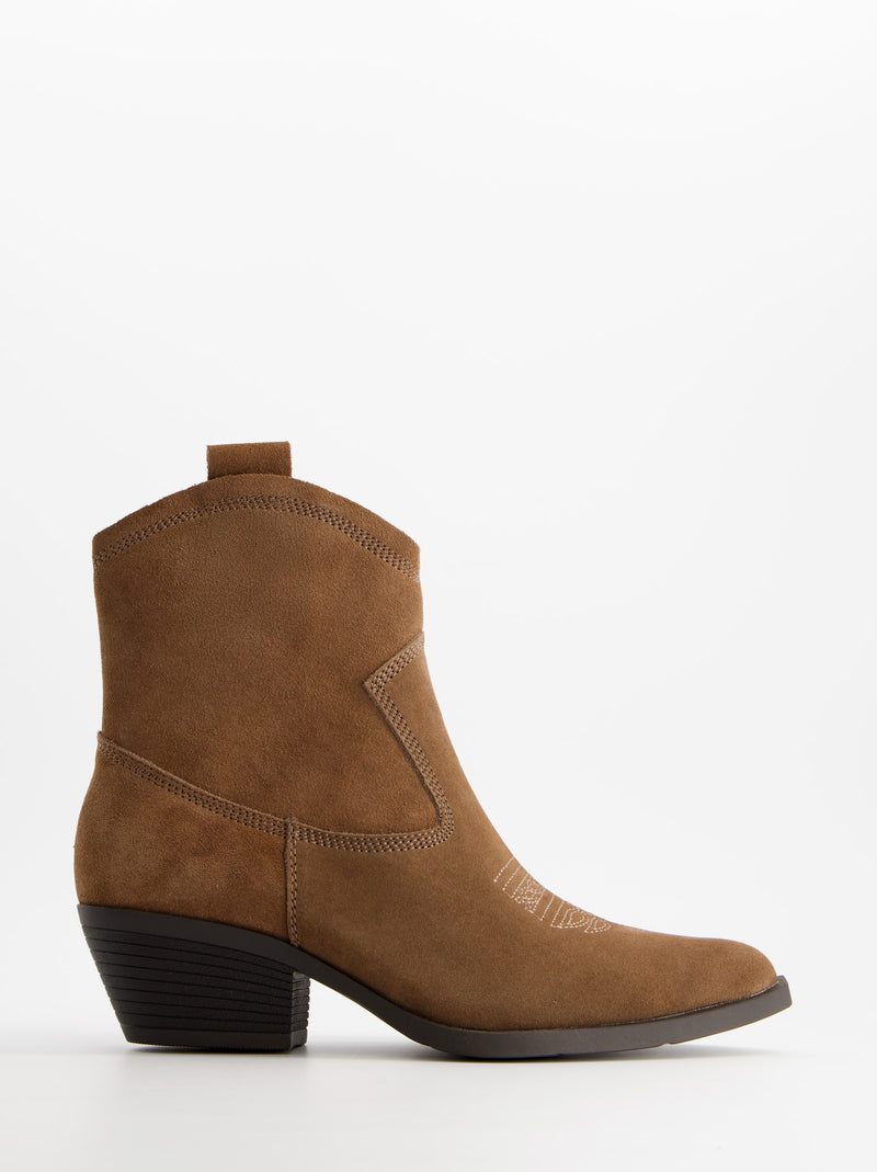 Botines cowboy de ante con tacón - Aroa