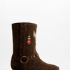 Boho style suede flat ankle boots - ULK Doha