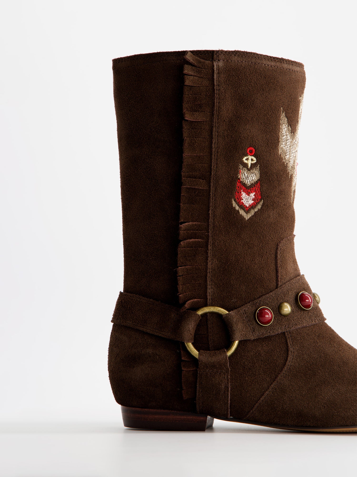 Botines planos de serraje estilo boho - ULK Doha