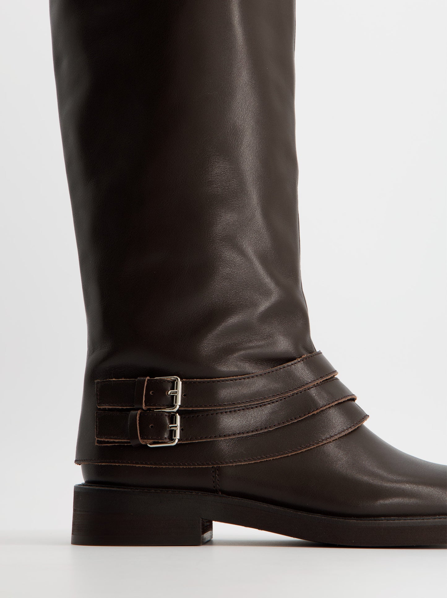 High leather boot with turned-up shaft - ULK Farah