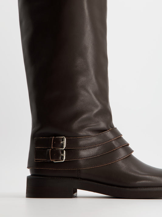 Botas altas de piel con caña vuelta - ULK Farah