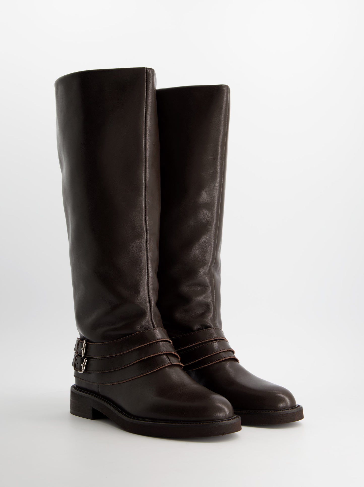 High leather boot with turned-up shaft - ULK Farah
