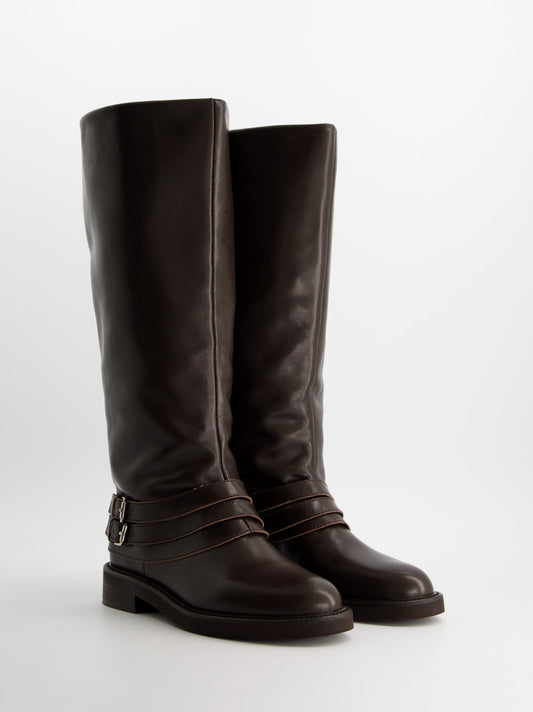 Botas altas de piel con caña vuelta - ULK Farah