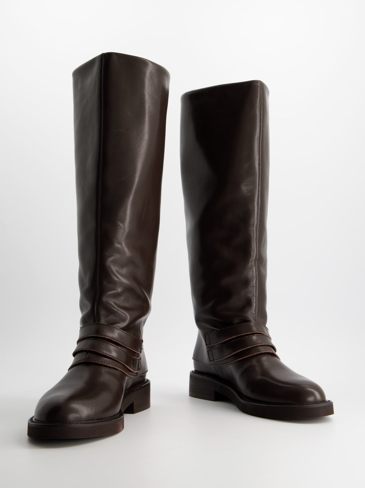 High leather boot with turned-up shaft - ULK Farah