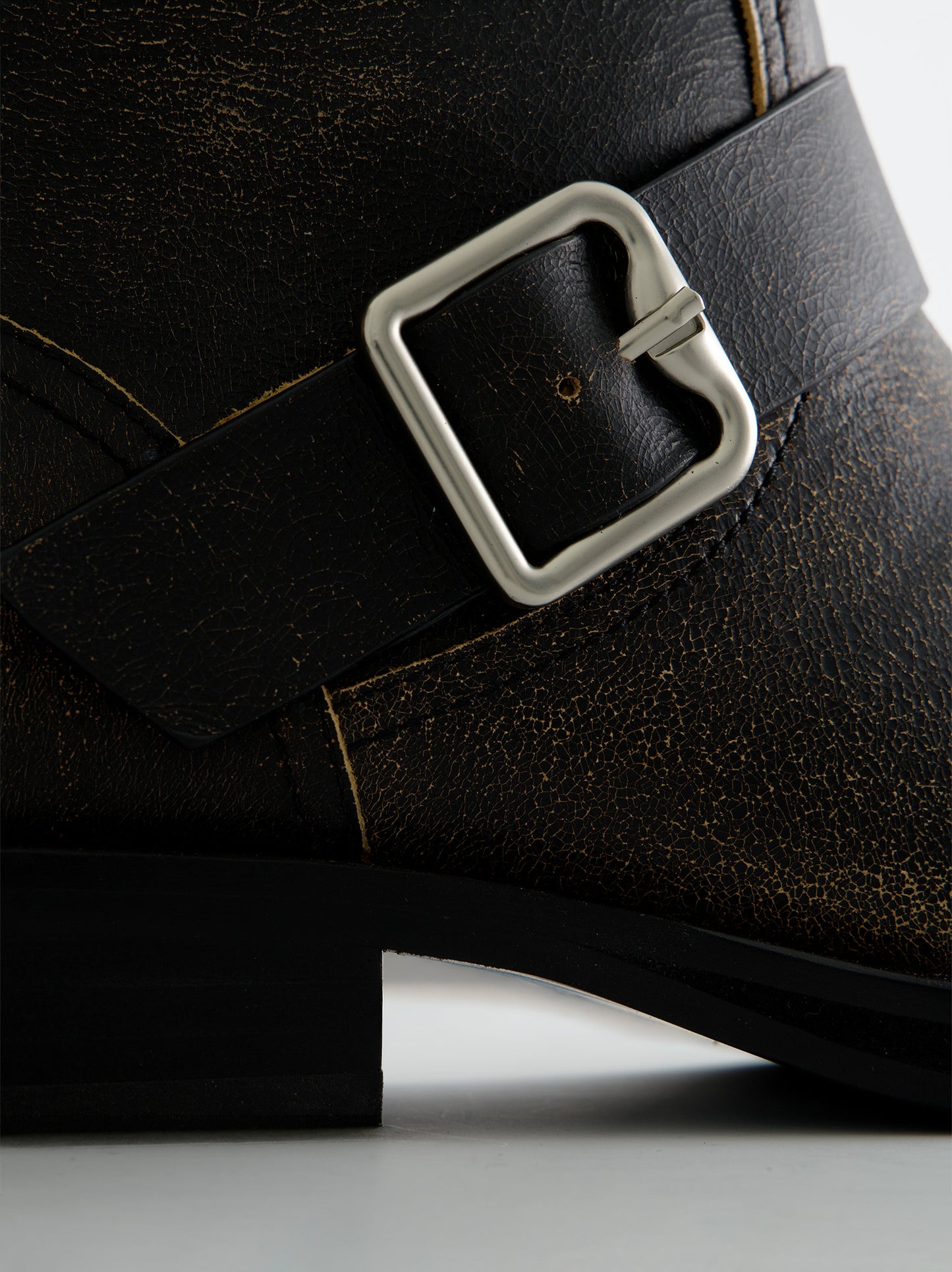 Bota biker marrón efecto envejecido - Cybellow