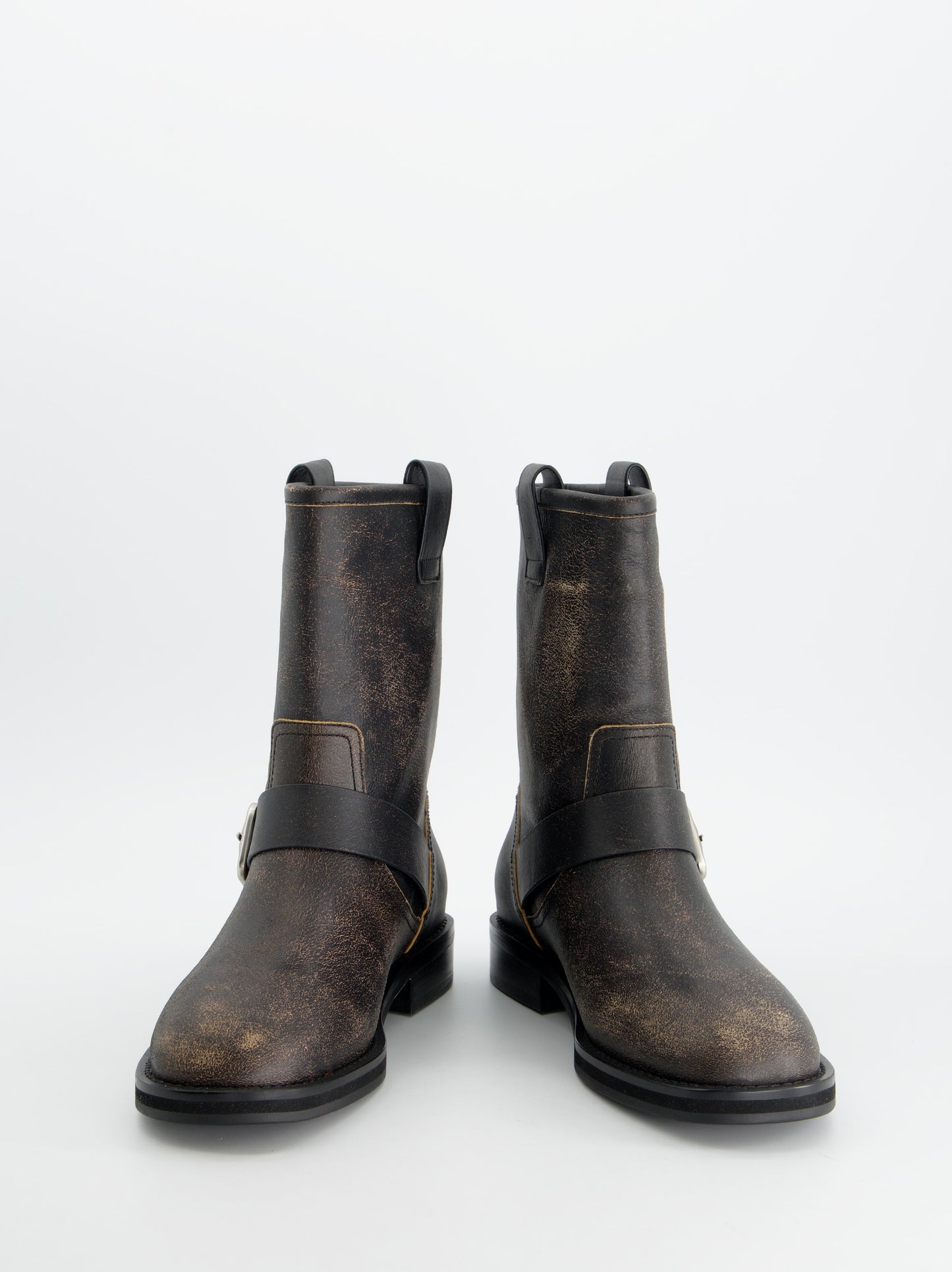 Bota biker marrón efecto envejecido - Cybellow