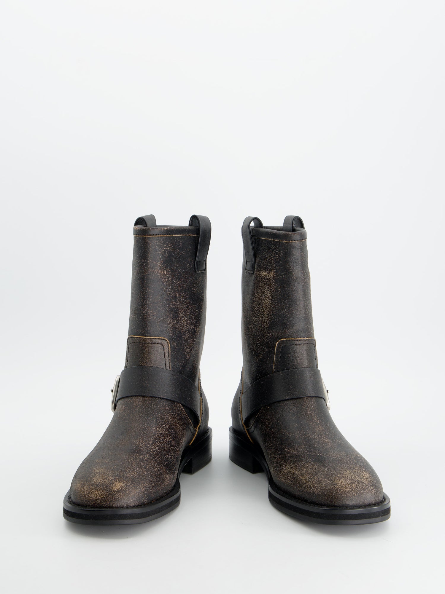 Bota biker marrón efecto envejecido - Cybellow