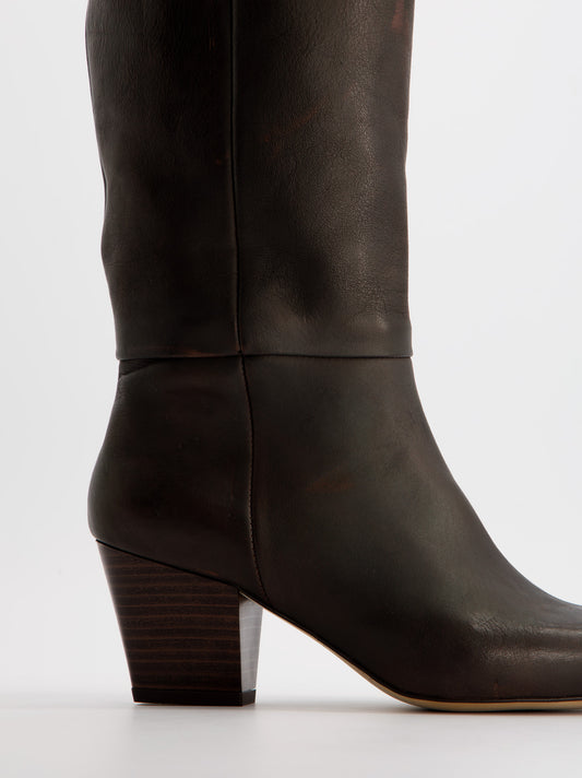 Botas altas de piel con tacón - Brera