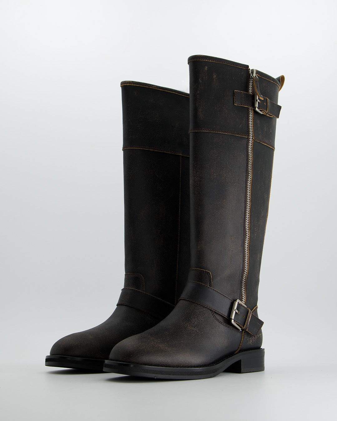 Botas de cuña alta efecto envejecido - Cyber
