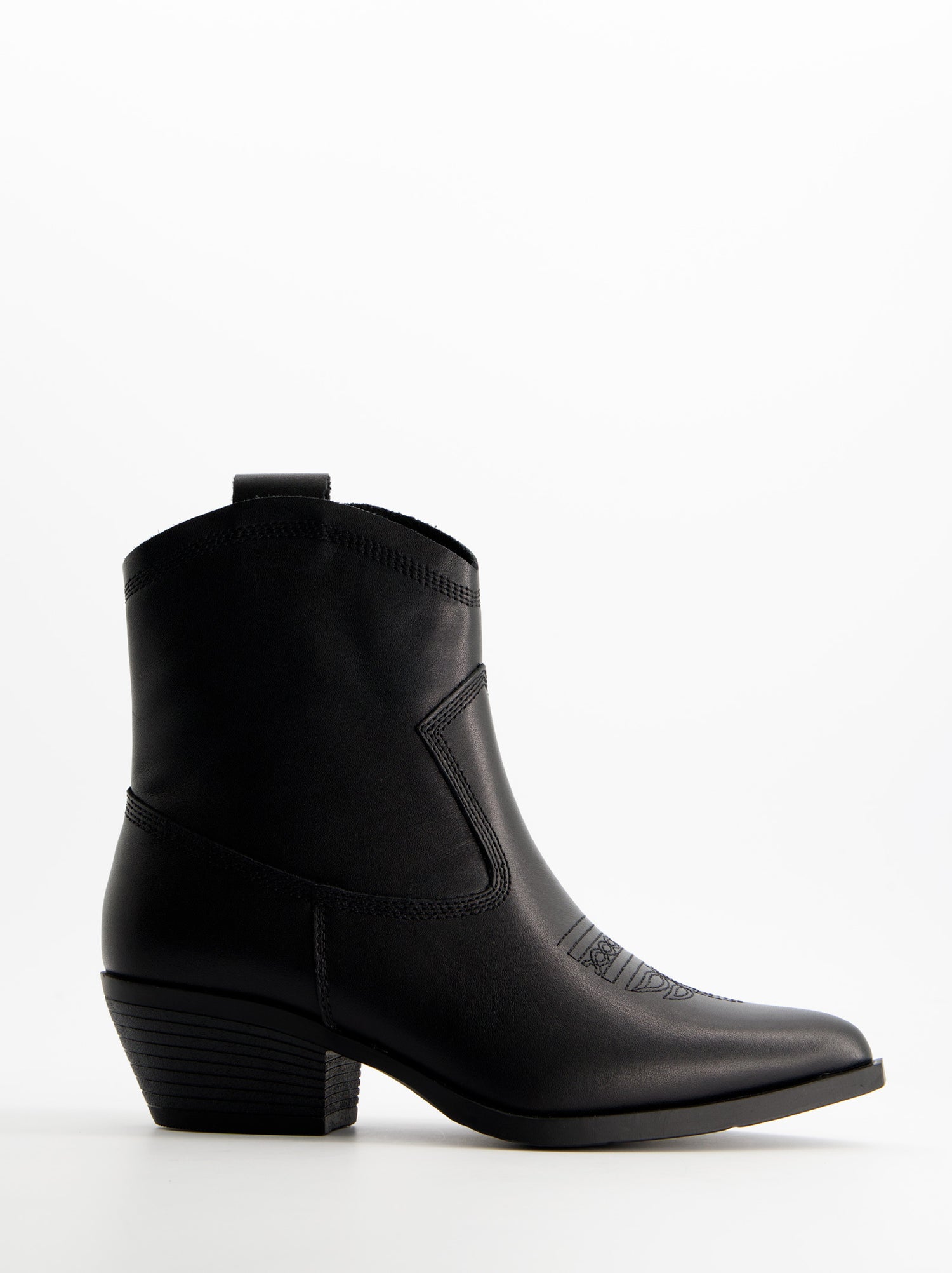 Botines cowboy de piel con tacón - Aroa