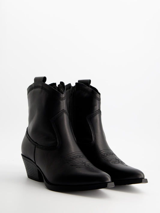 Botines cowboy de piel con tacón - Aroa