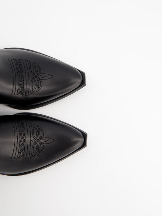 Botines cowboy de piel con tacón - Aroa