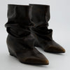 Botines de piel marrón con cuña - Rugge