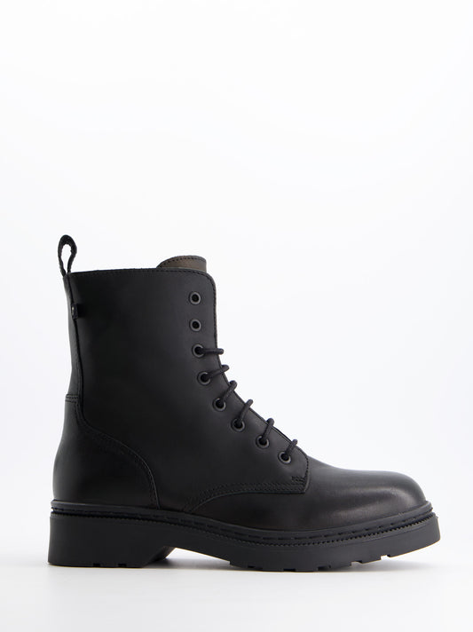 Black leather military boots - Fanny