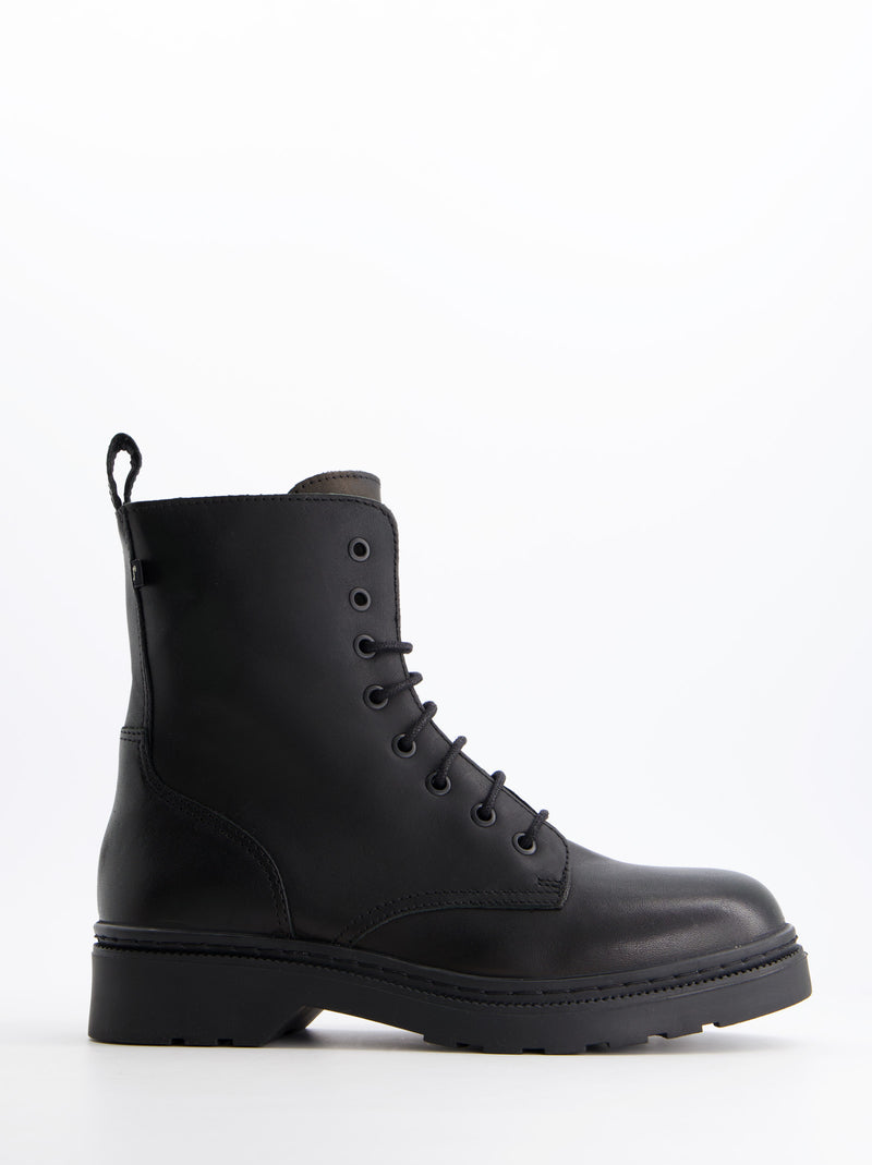 Botines militares negros de piel - Fanny