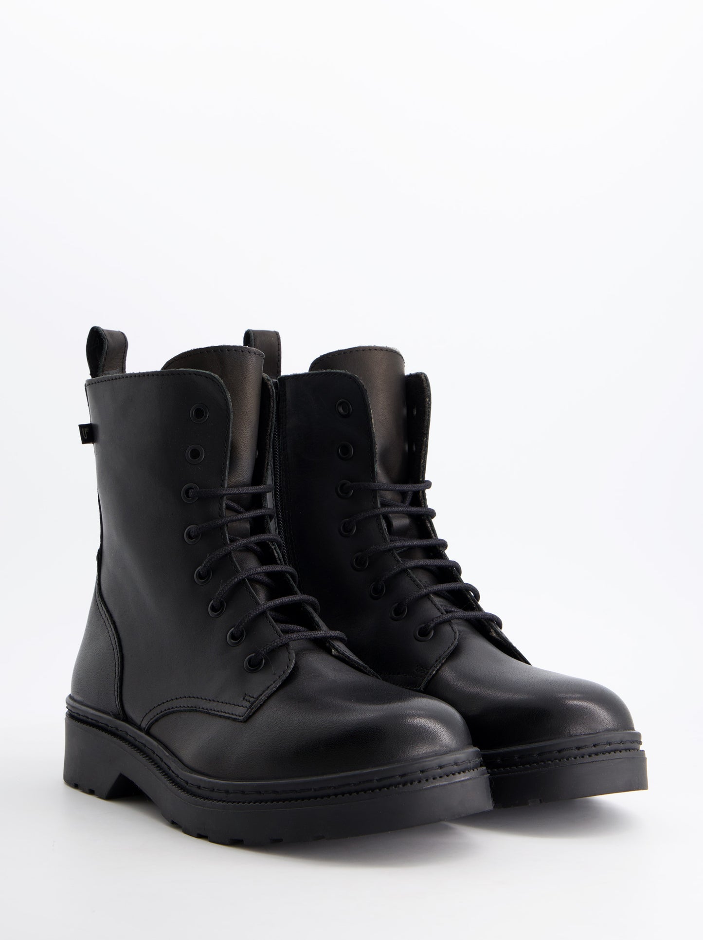 Botines militares negros de piel - Fanny